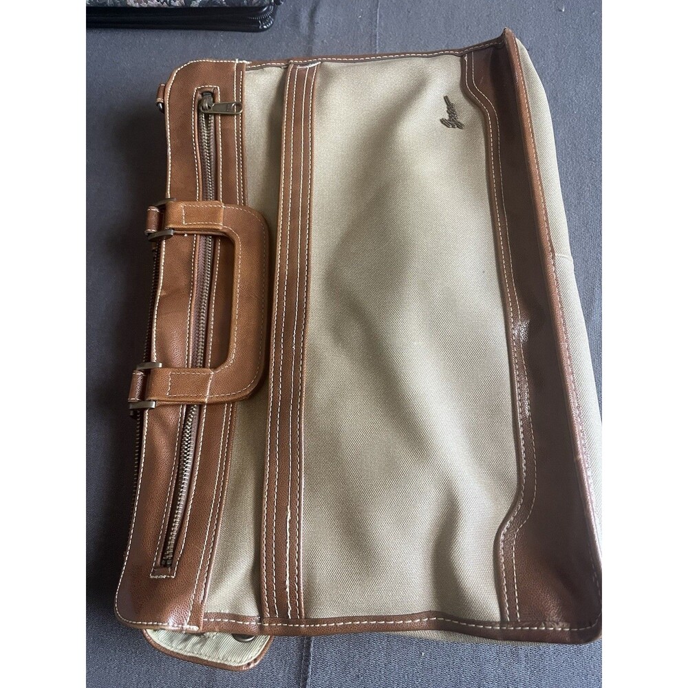 Bueno Beige/Brown Satchel Top Handle Zip Closure Vintage Pocket Women’s Bag